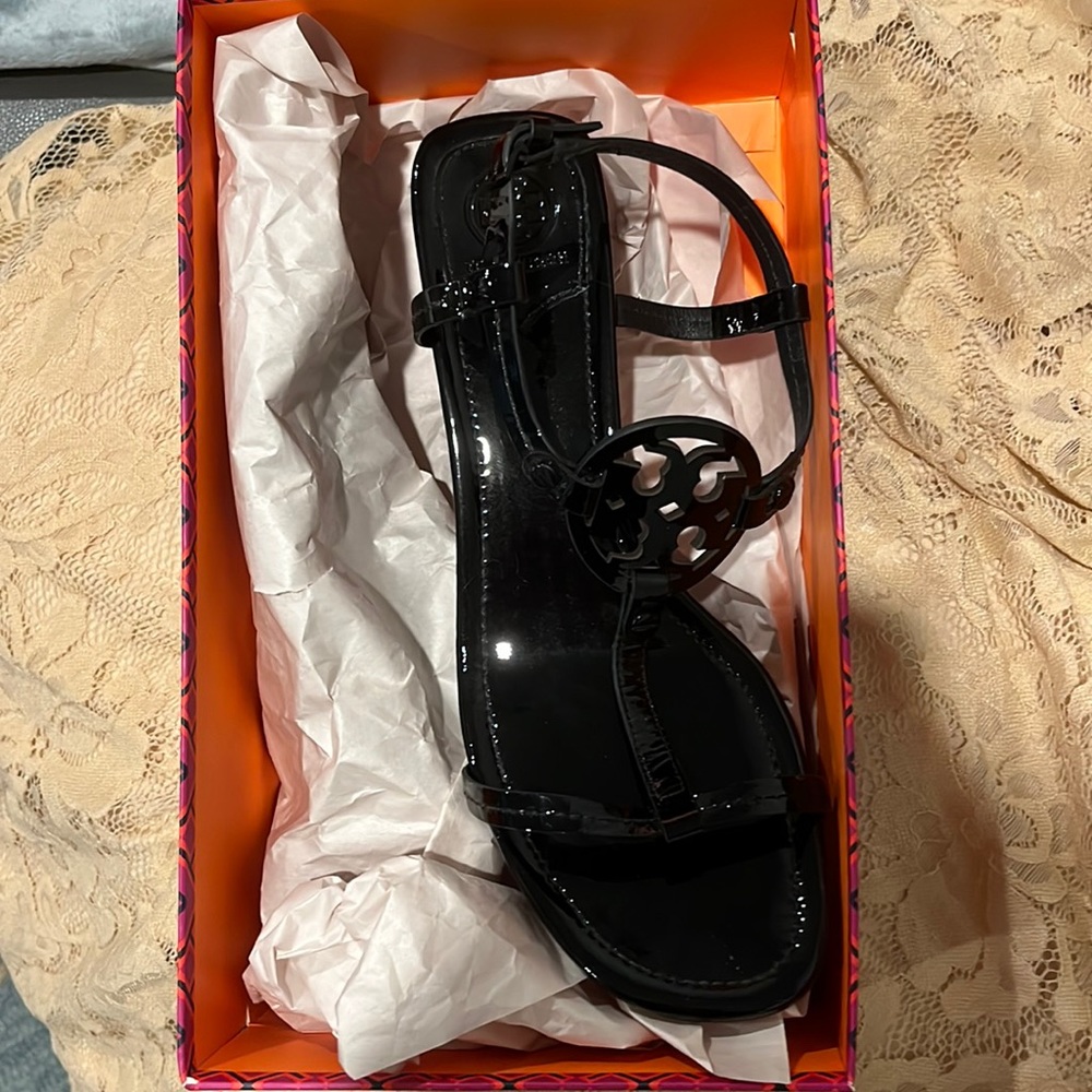 New Black strapped sandals from Tory Burch w/box